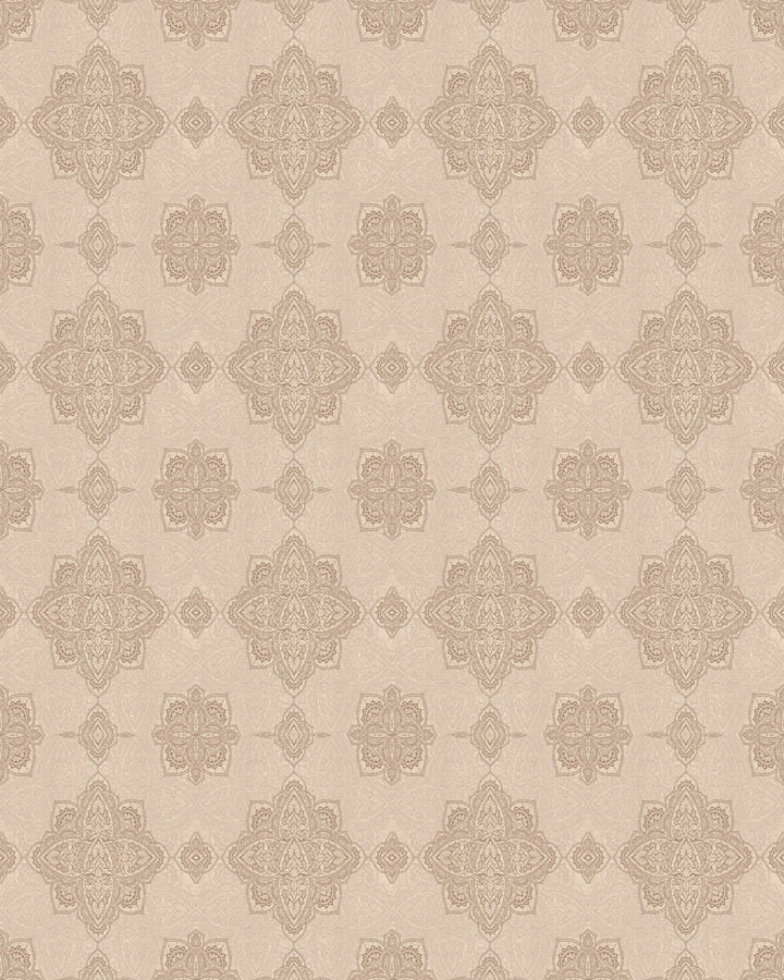 Boho Marrakech Geometric Mandala Wallpaper – Warm Beige