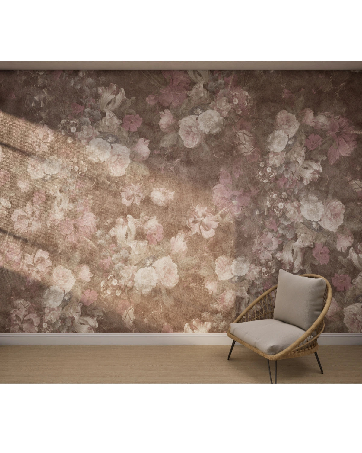 Moody Baroque Florals Wallpaper – Rose Taupe