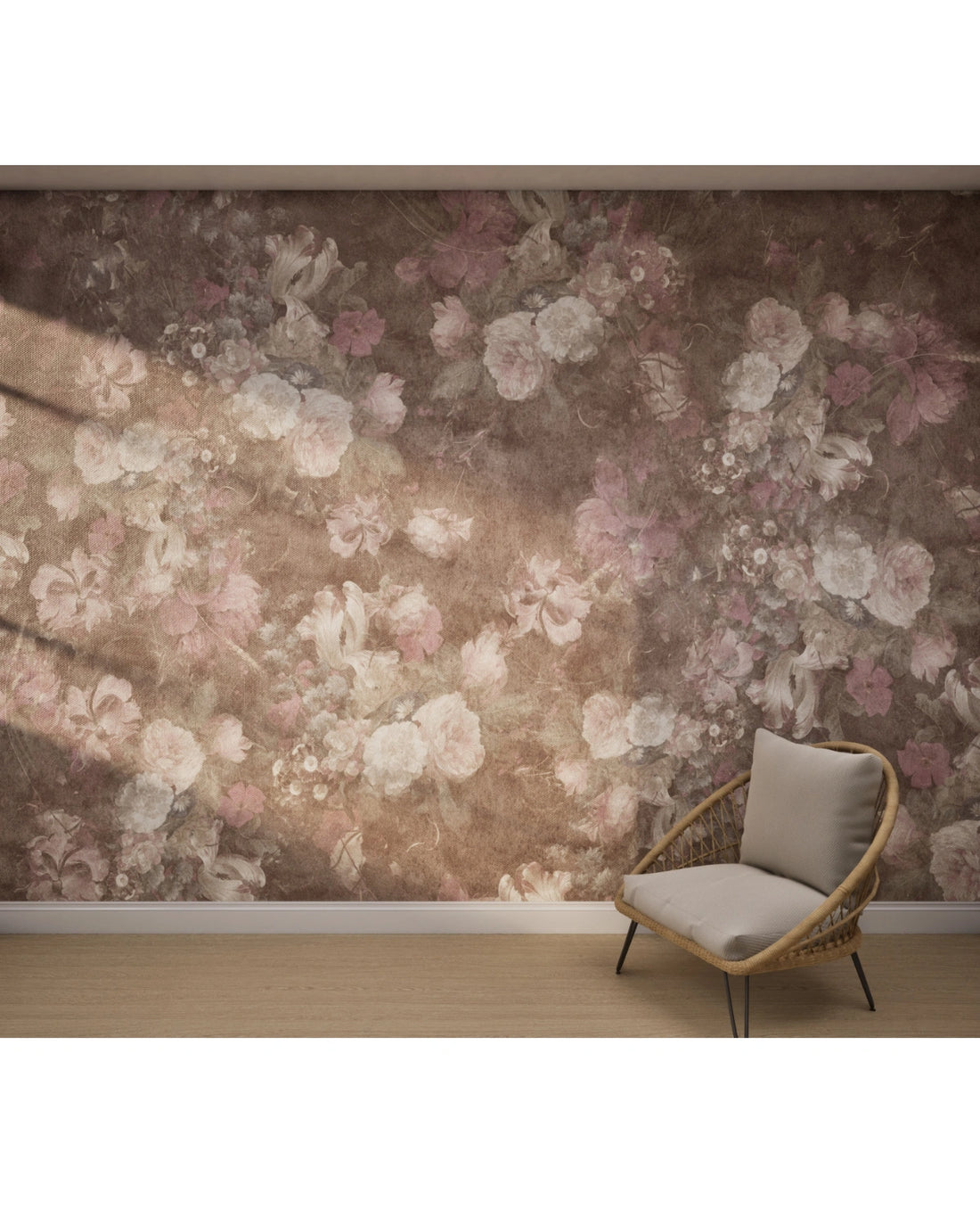Moody Baroque Florals Wallpaper – Rose Taupe