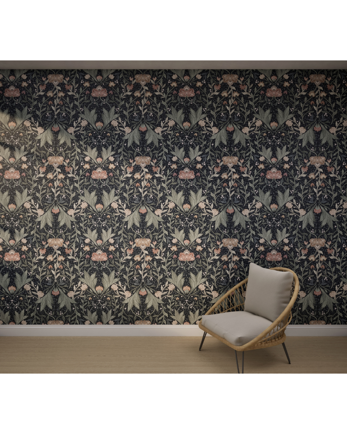 Lotus Noctura Navy Wallpaper