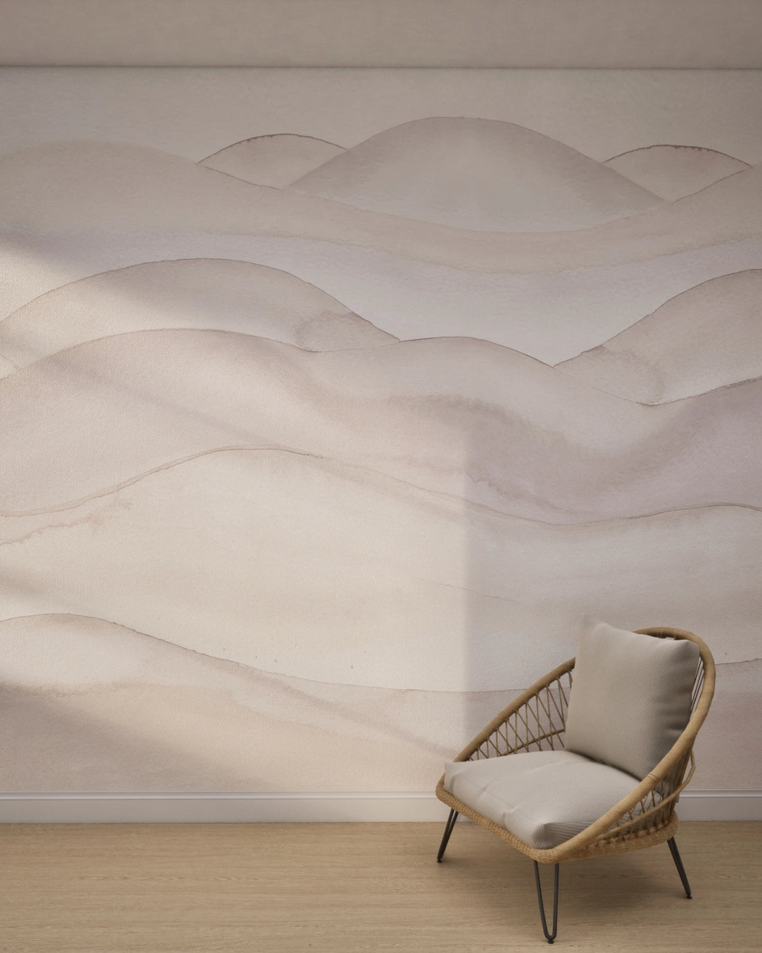 Ombre Abstract Watercolour Landscape Wallpaper – Pale Mauve