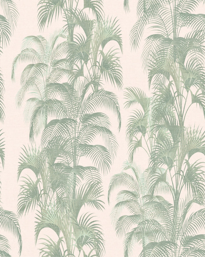 Vintage Tropical Palm Leaves Wallpaper – Ivory Sage