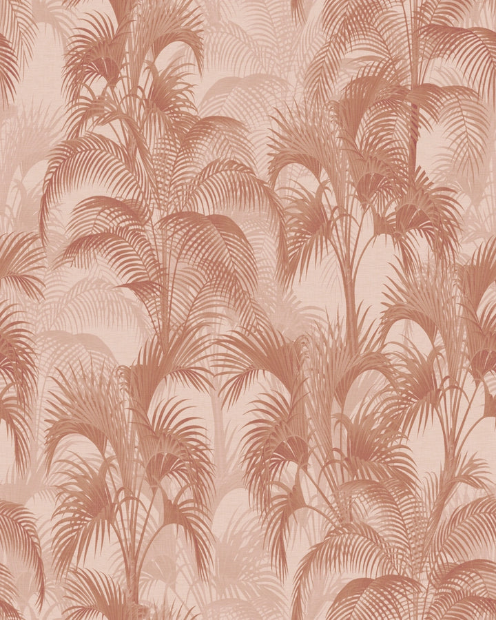 Vintage Tropical Palm Leaves Wallpaper – Terracotta