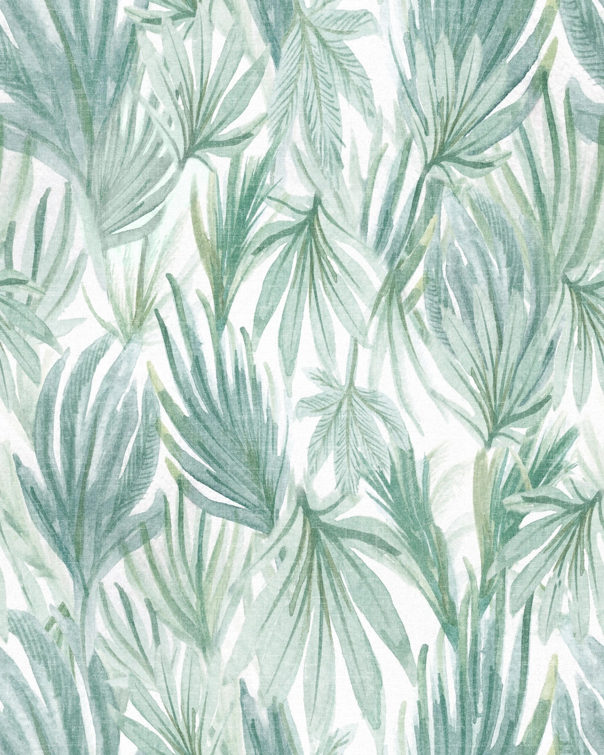 Watercolour Jungle Leaves Wallpaper – Green