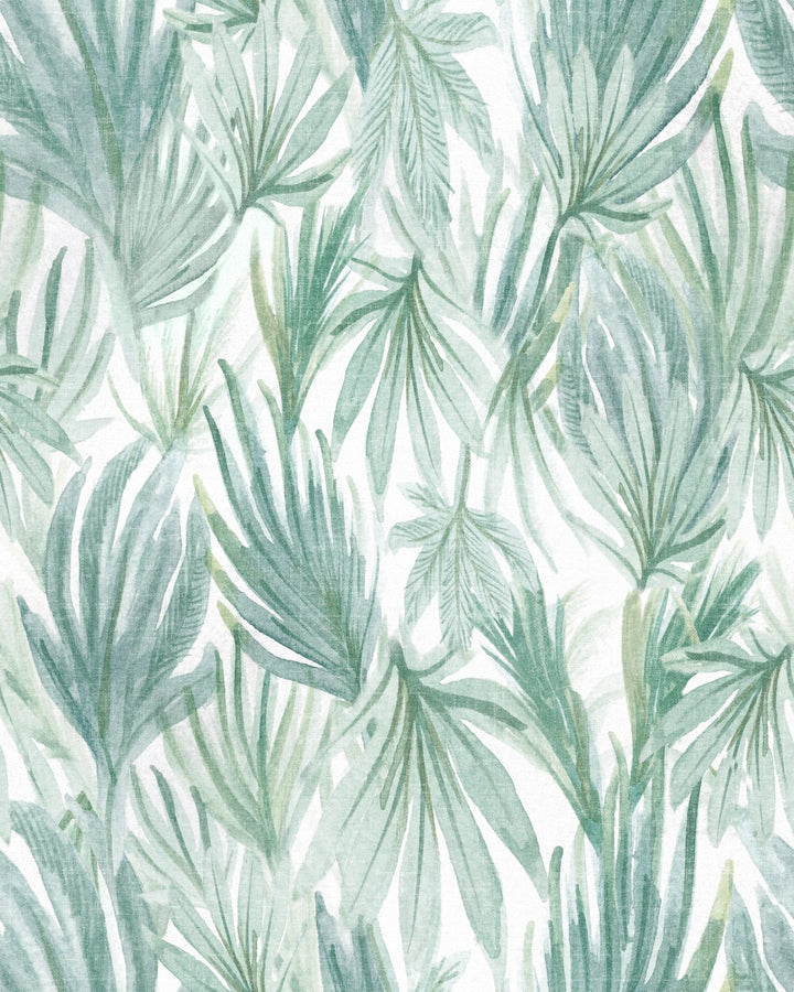 Watercolour Jungle Leaves Wallpaper – Green