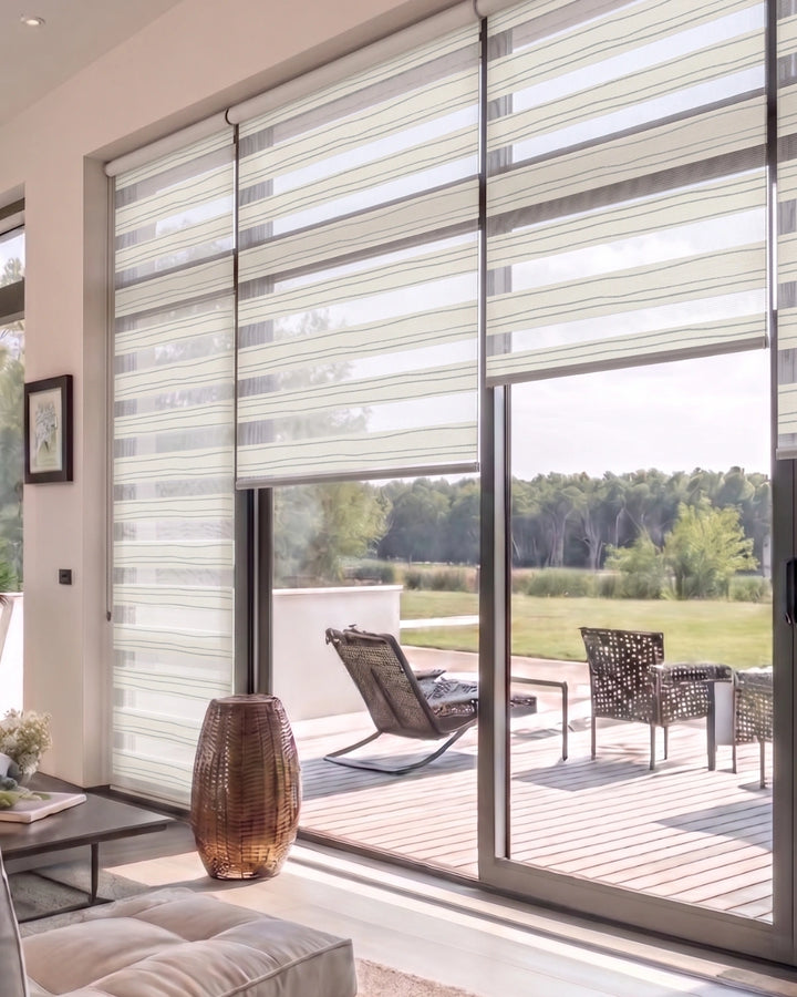 Natural Linen Panel Track Blind | Custom Made Sliding Window & Patio Door Blind