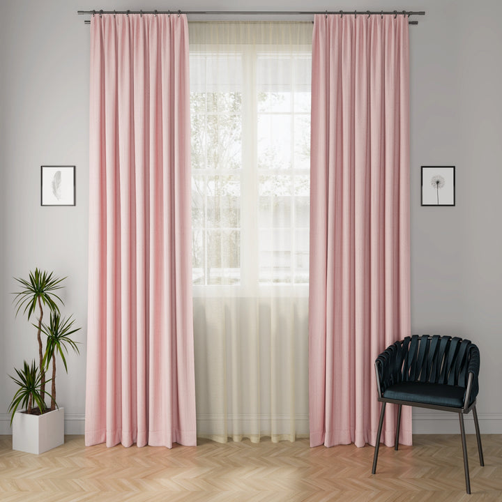 Linux Blush Curtain Fabric