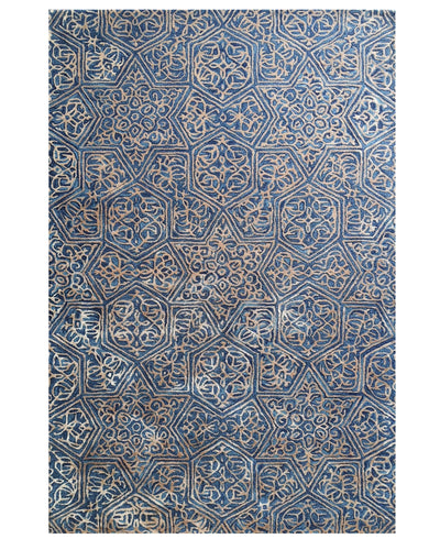 Blue Moroccan Tile Pattern Carpet