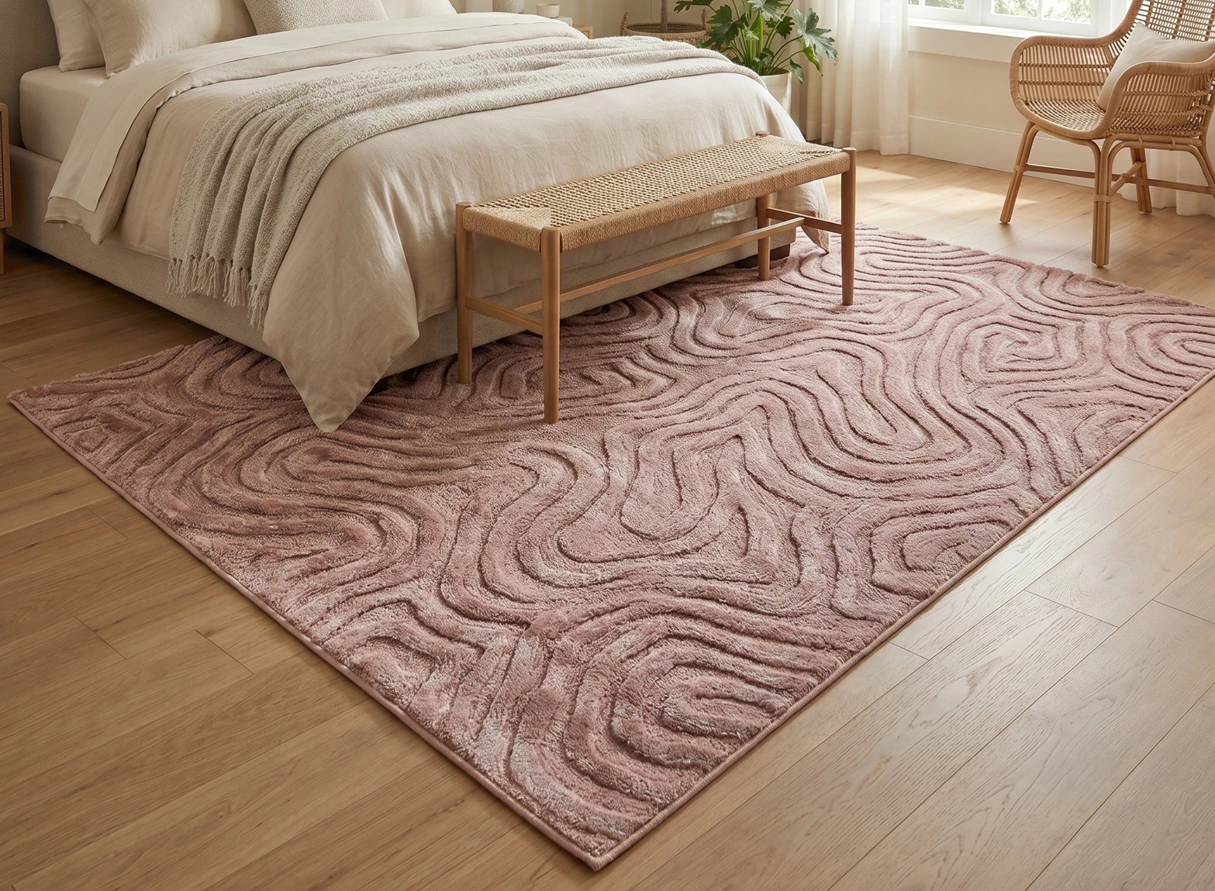 Blush Topographic Abstract Carpet