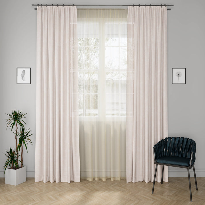 Diva Caspain Cream Curtain Fabric