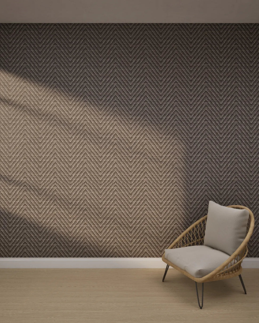 Charcoal Chevron Weave Wallpaper