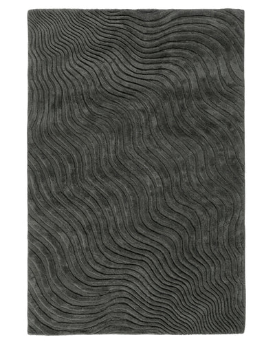 Charcoal Wave Textured Contemporary Carpet