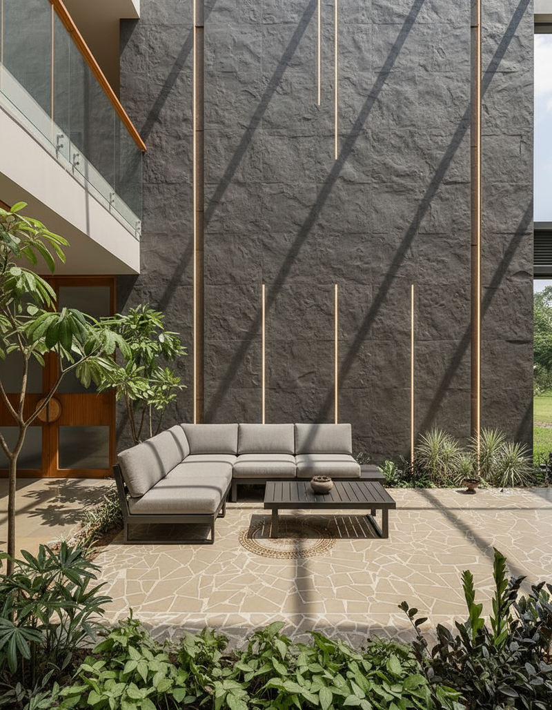 Outdoor Lounge Feature Wall