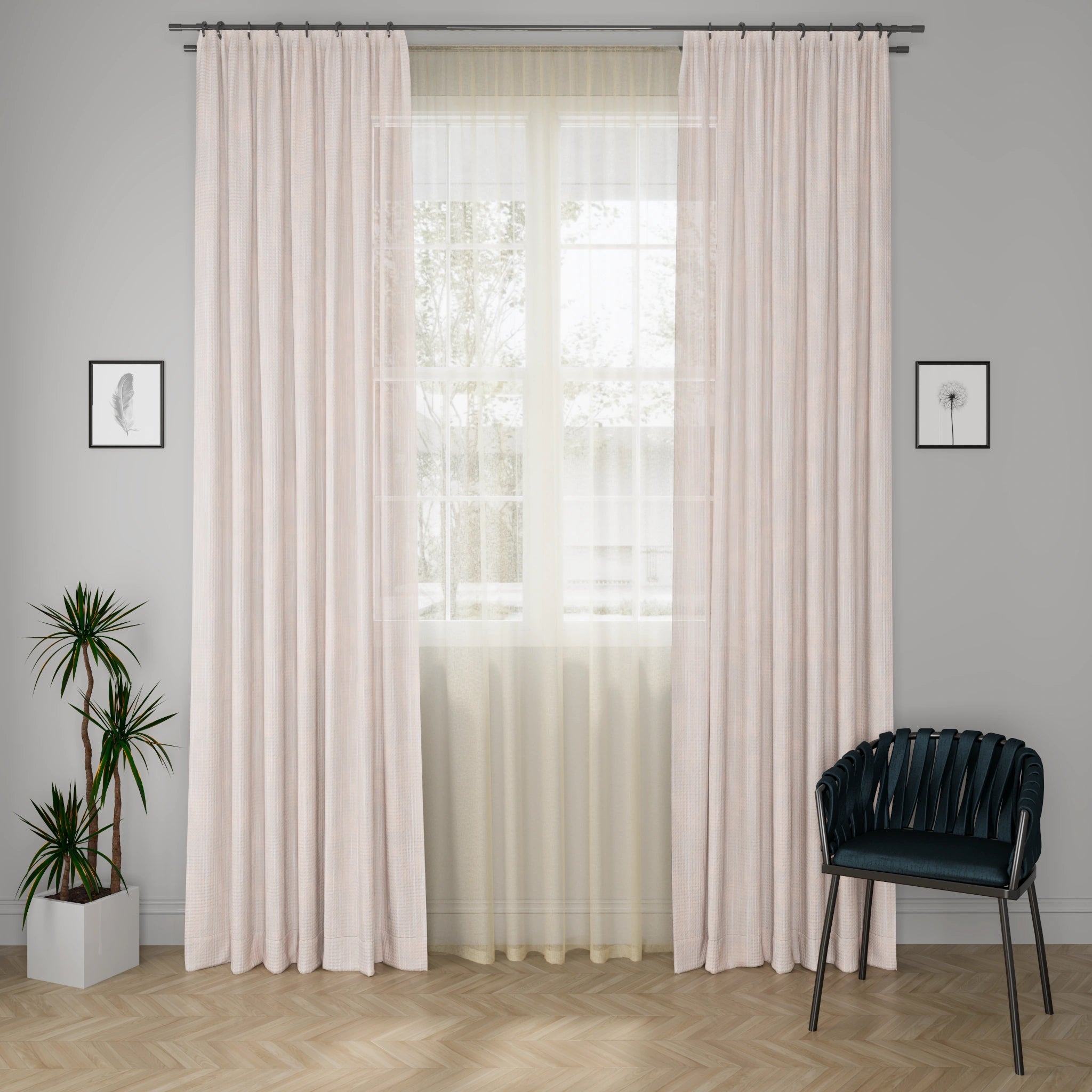 Diva Dario Cream Curtain Fabric