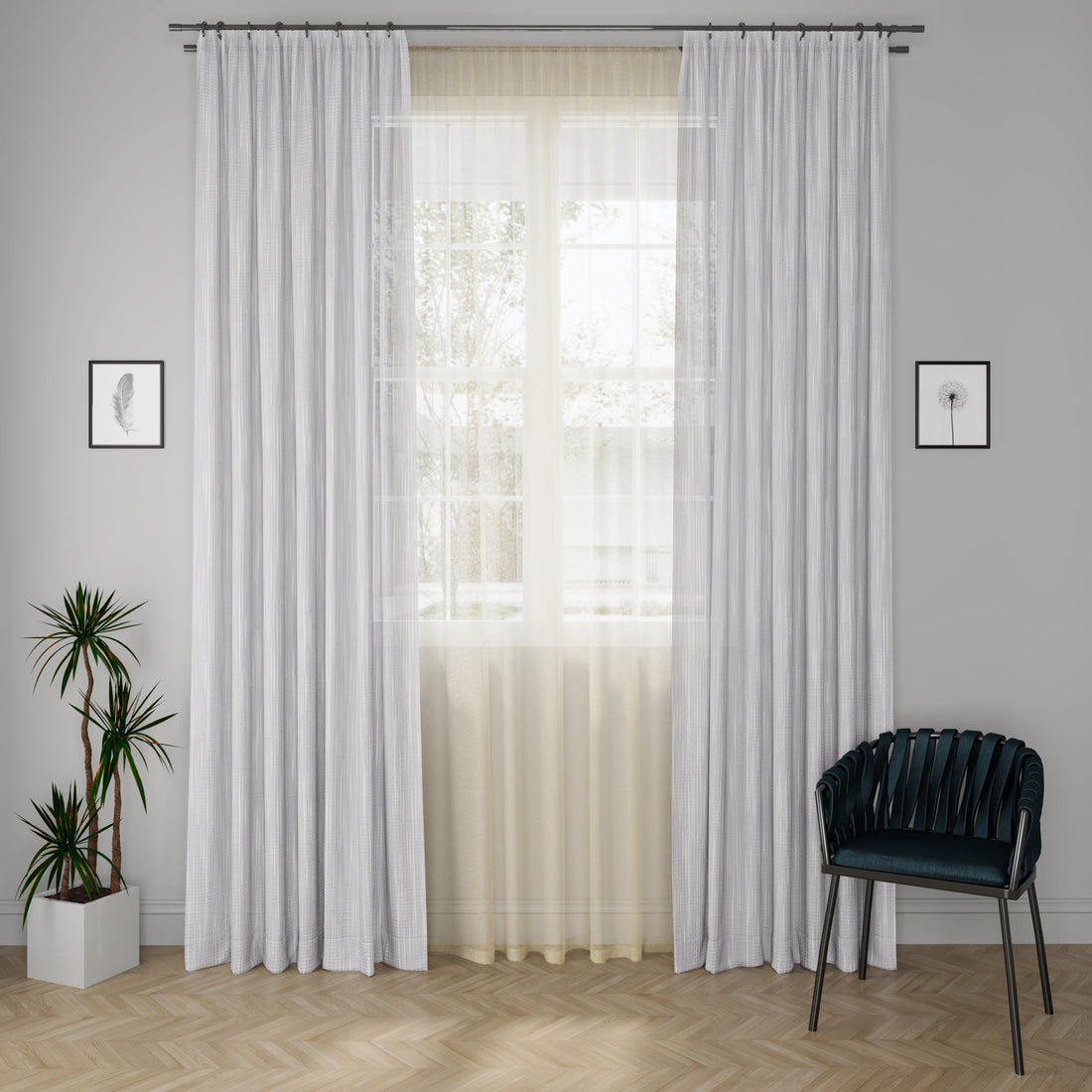 Diva Dario Grey Curtain Fabric