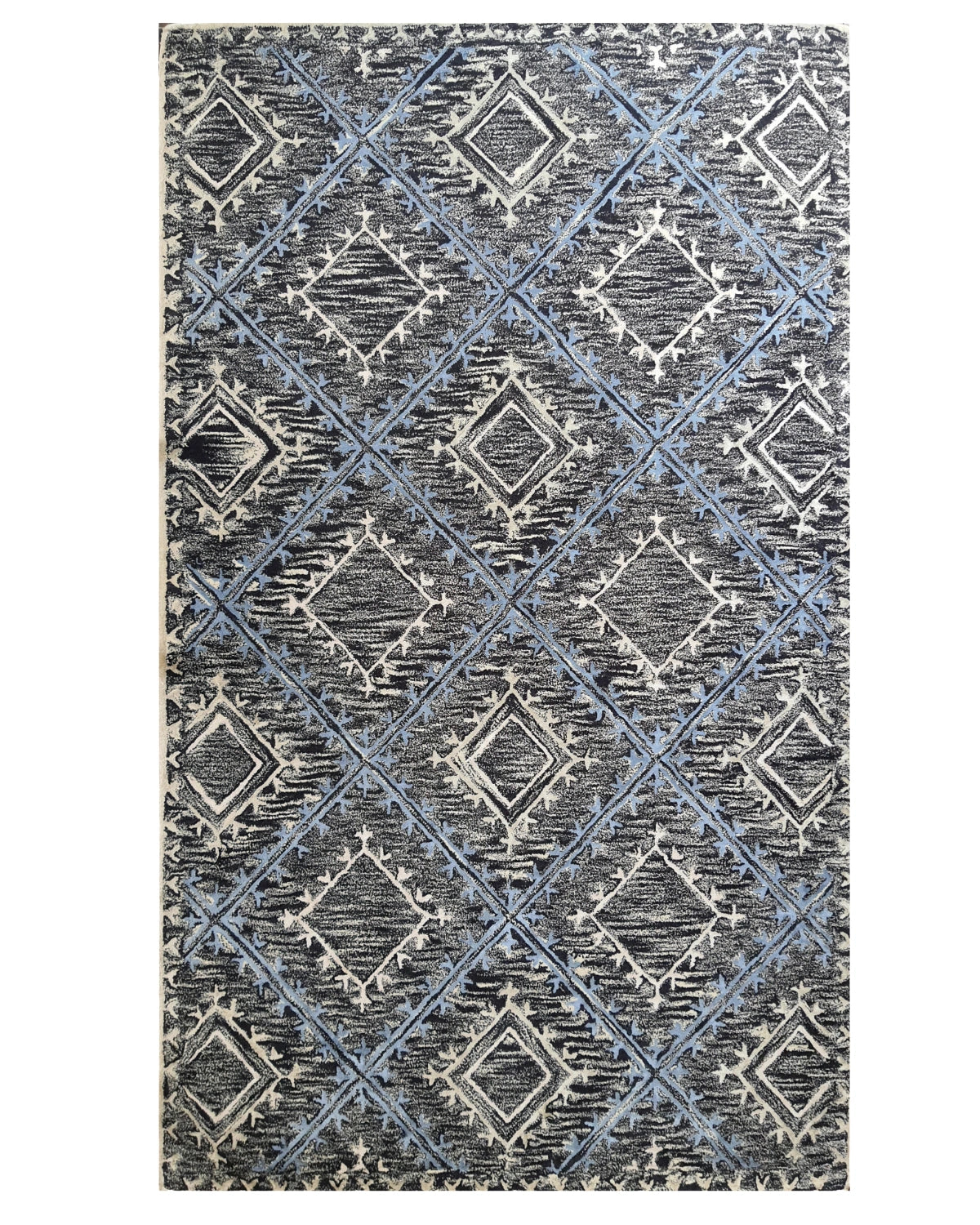 Distressed Diamond Trellis Contemporary Carpet