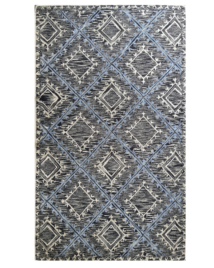 Distressed Diamond Trellis Contemporary Carpet