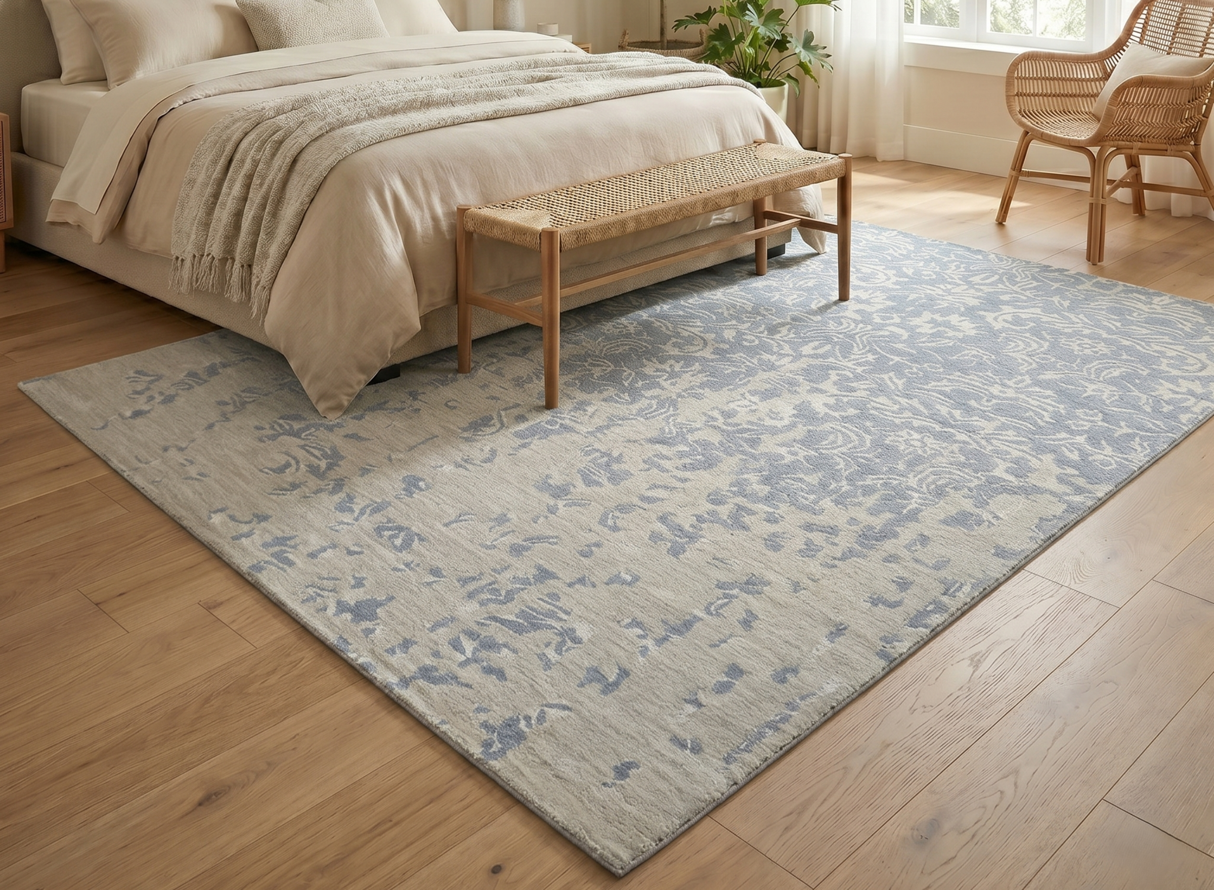Distressed Floral Texture Carpet