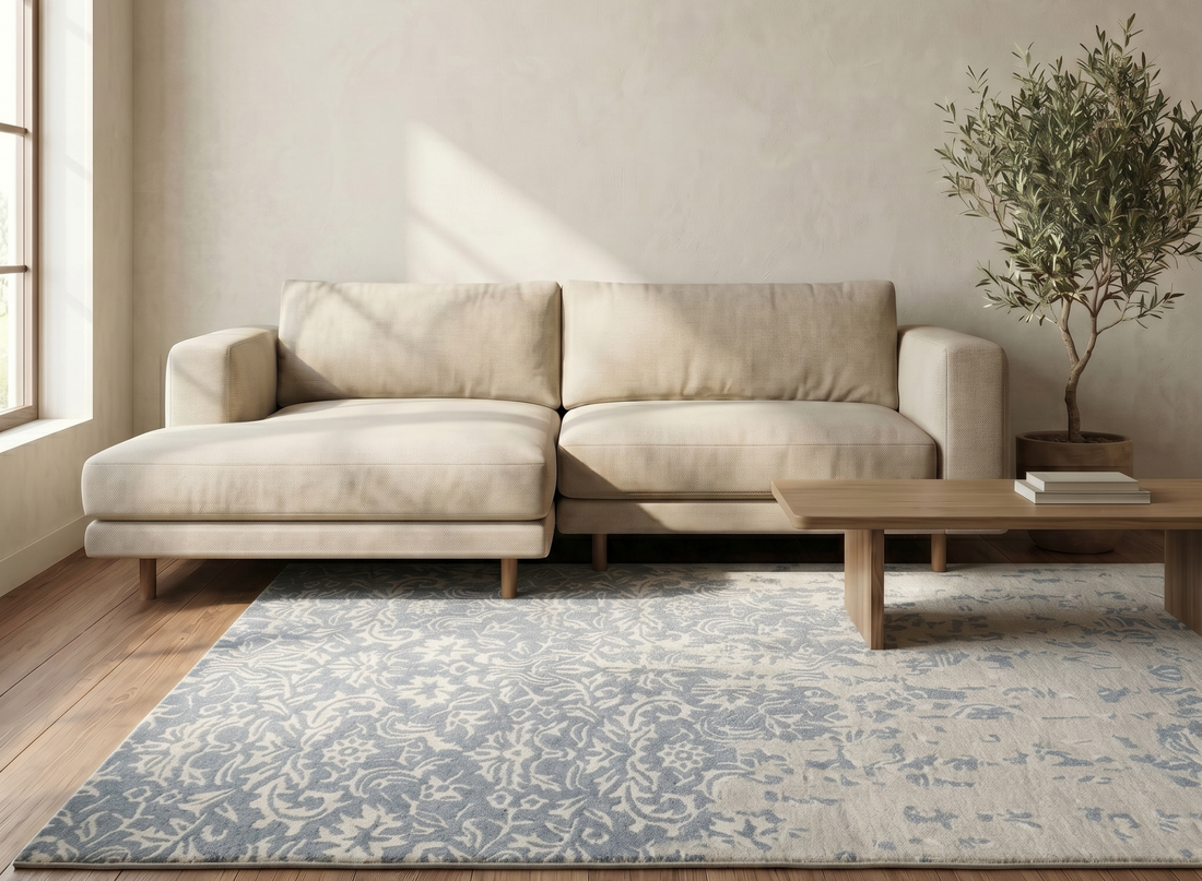 Distressed Floral Texture Carpet