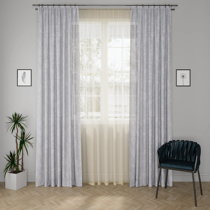 Diva Flix Grey Curtain Fabric