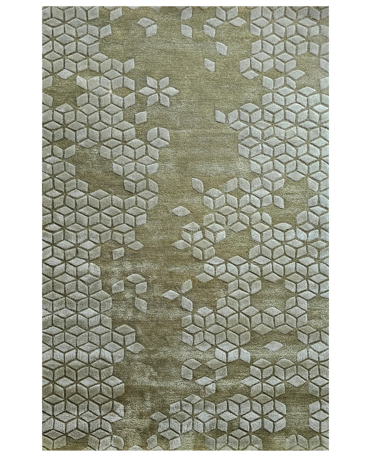 Geometric Cube Mosaic Carpet