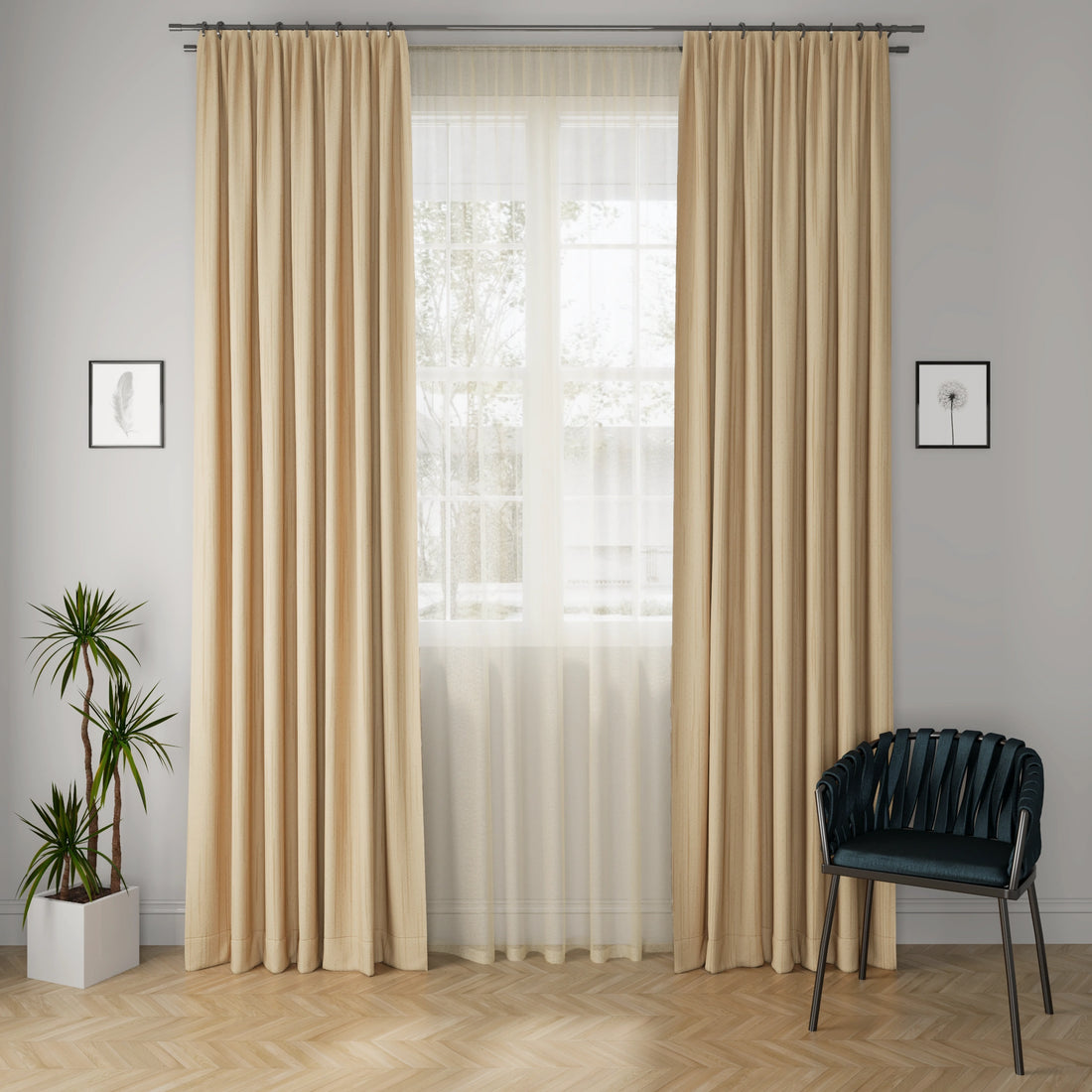 Linux Honey Curtain Fabric