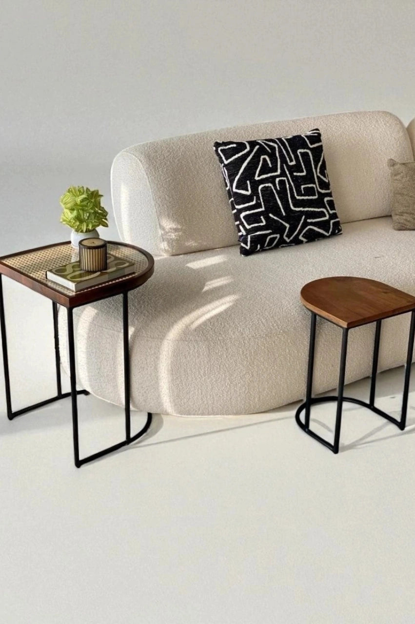 Nesting Side Table Set of 2 – Honey Brown Finish