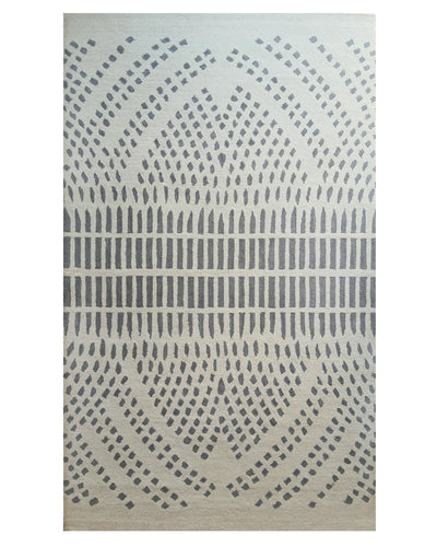 Ivory Grey Geometric Tribal Pattern Carpet
