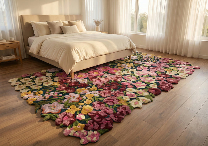 Multicolor Floral Handcrafted Designer Carpet