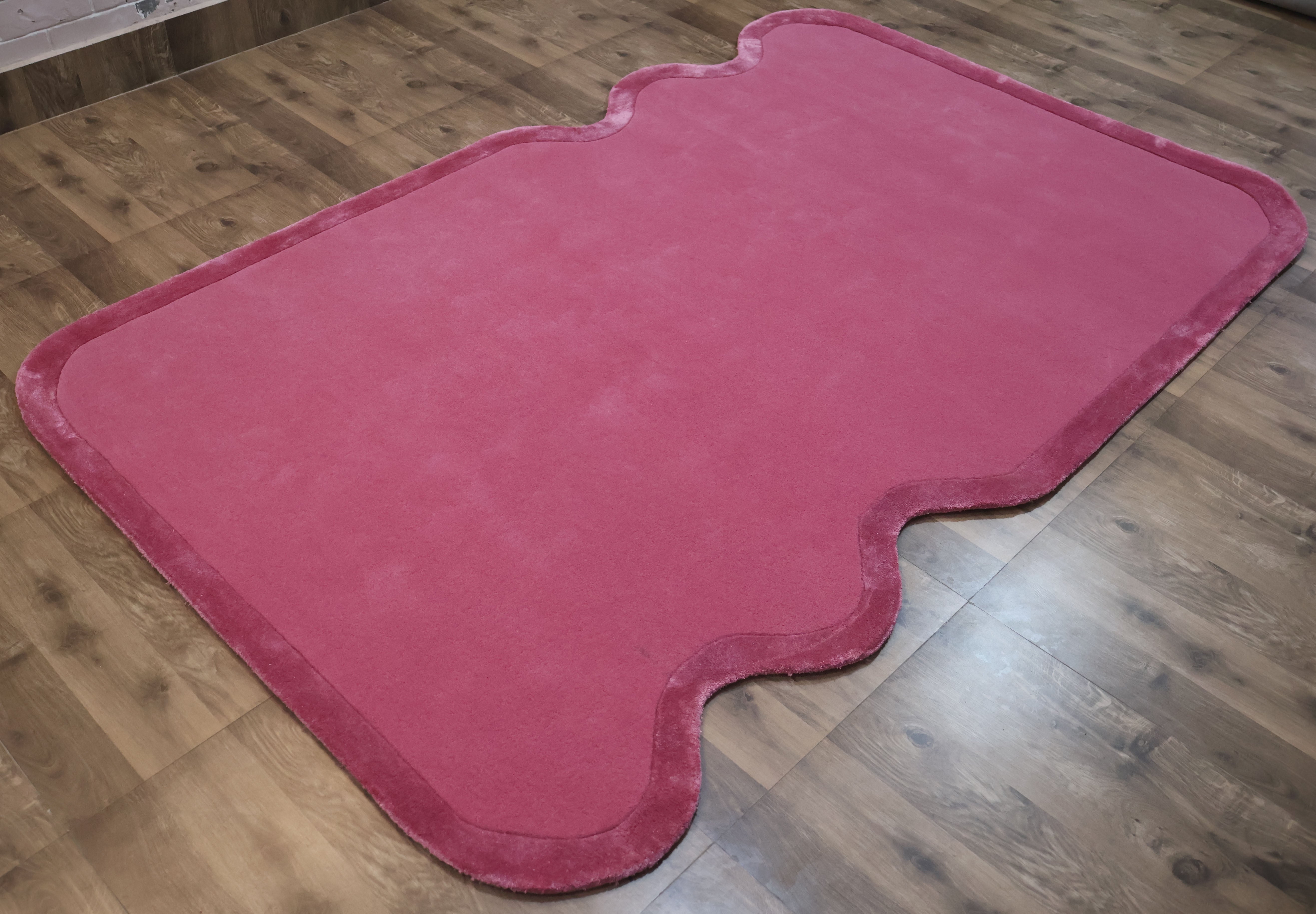 Rose Pink Solid Sculpted Designer Carpet