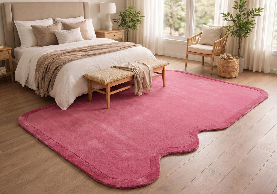 Rose Pink Solid Sculpted Designer Carpet