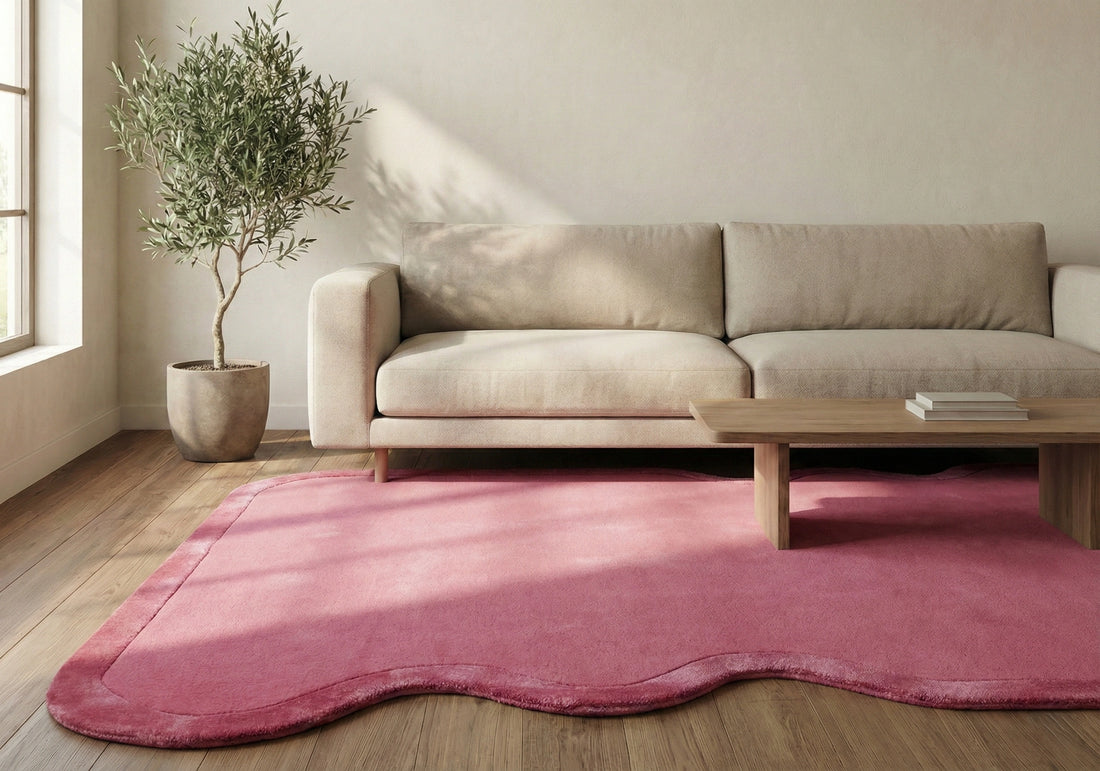 Rose Pink Solid Sculpted Designer Carpet