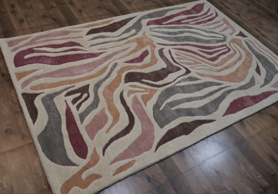 Multicolor Organic Abstract Designer Carpet