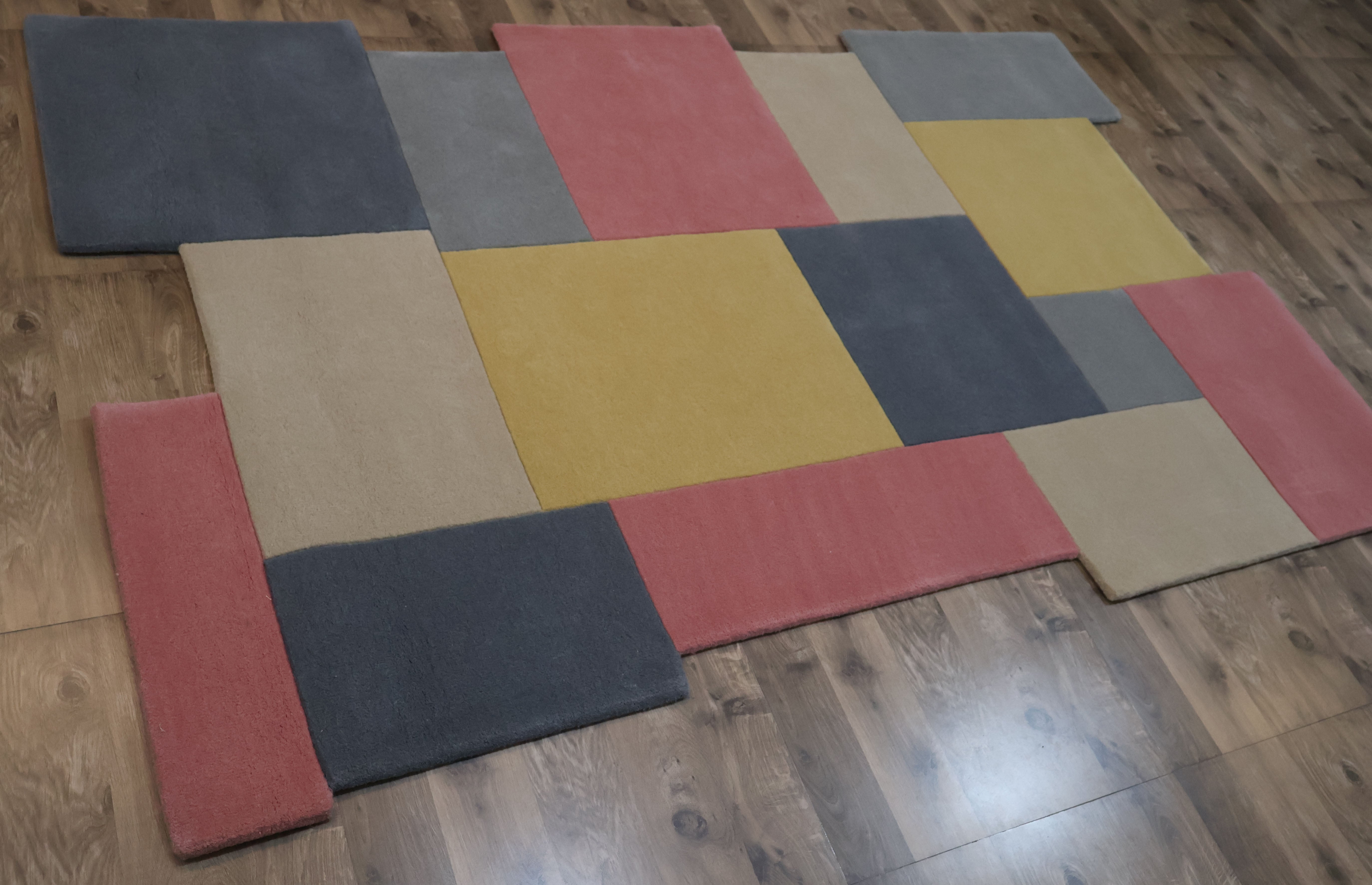 Modern Patchwork Block Designer Carpet – Multi Color Contemporary Rug