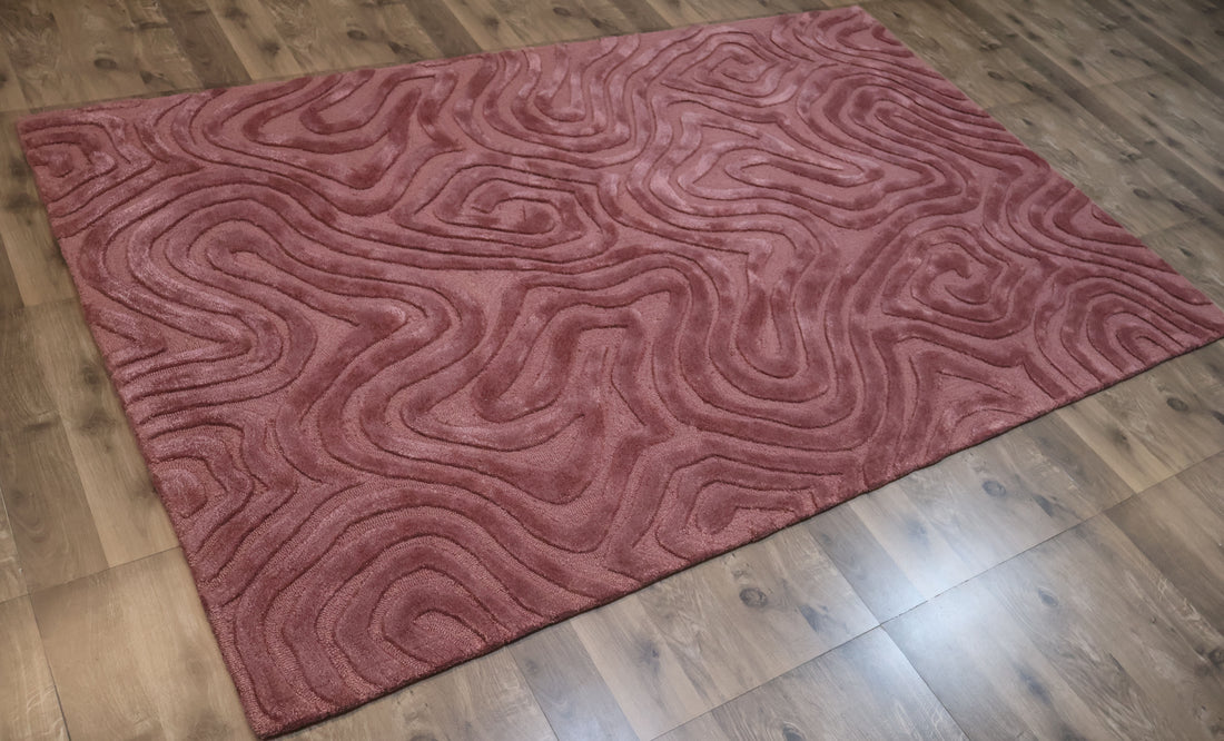 Abstract Contour Pattern Carpet – Dusty Rose