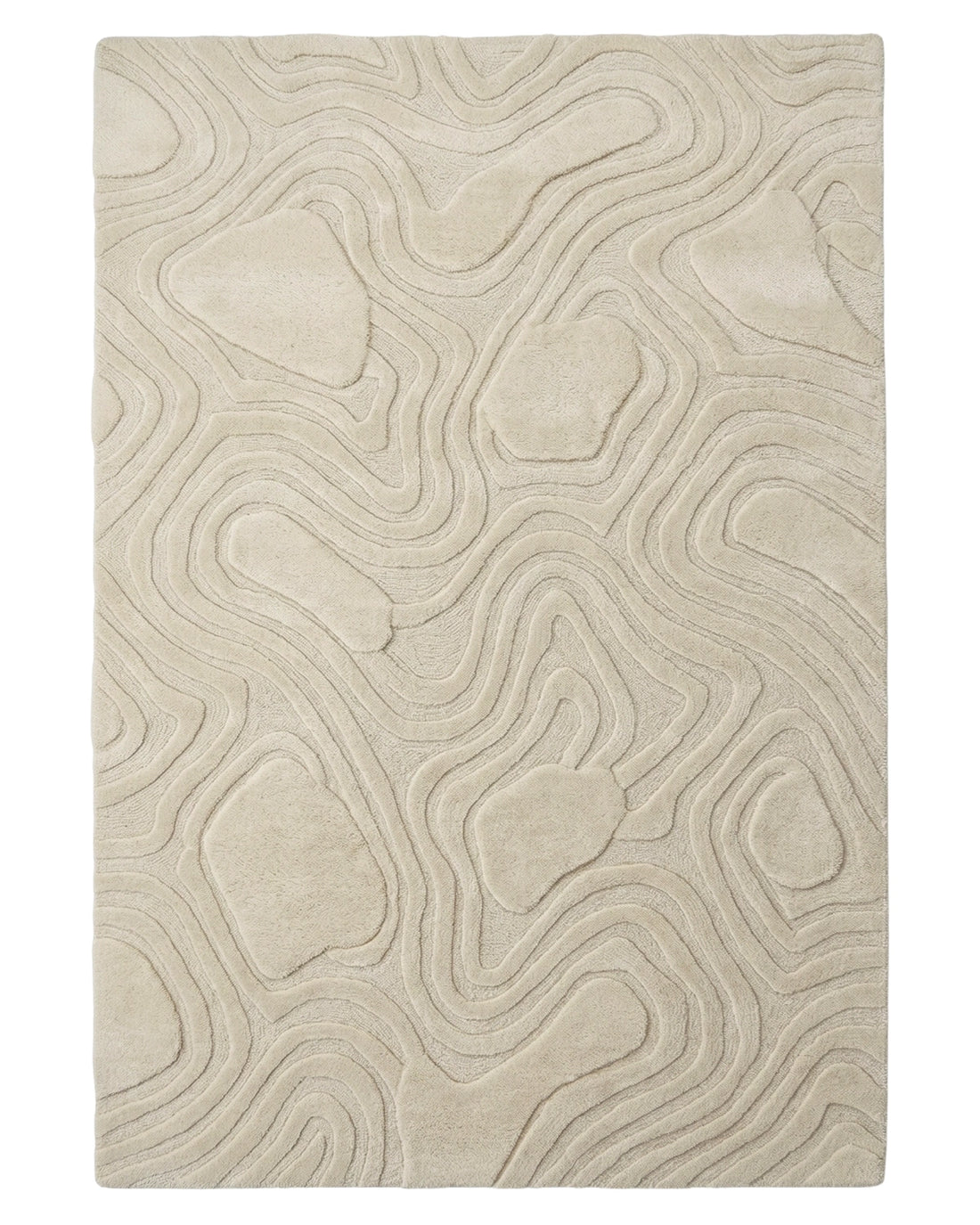 Ivory Organic Textured Contemporary Carpet