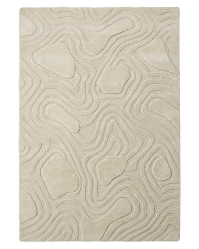 Ivory Organic Textured Contemporary Carpet