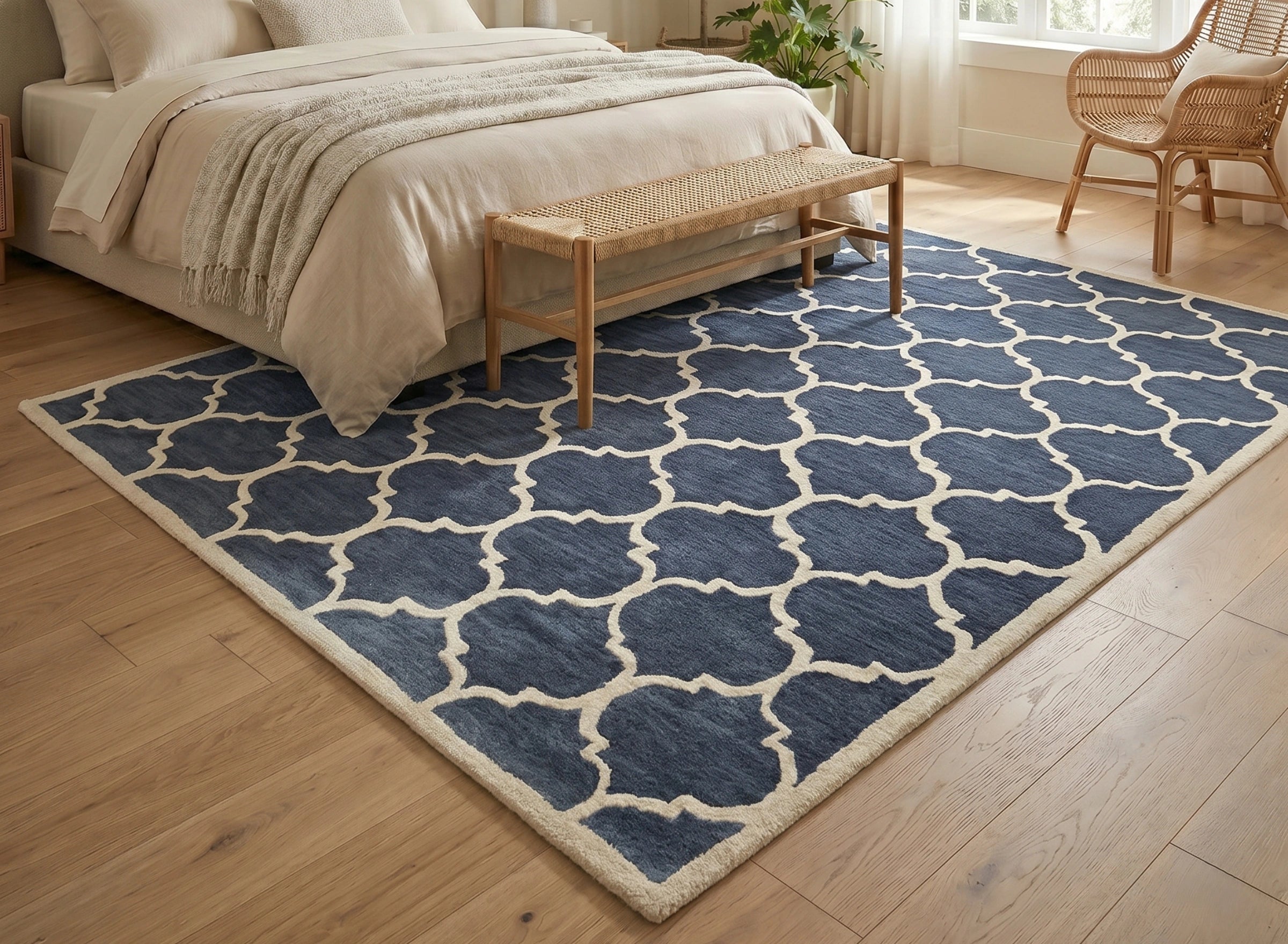 Moroccan Trellis Blue Carpet