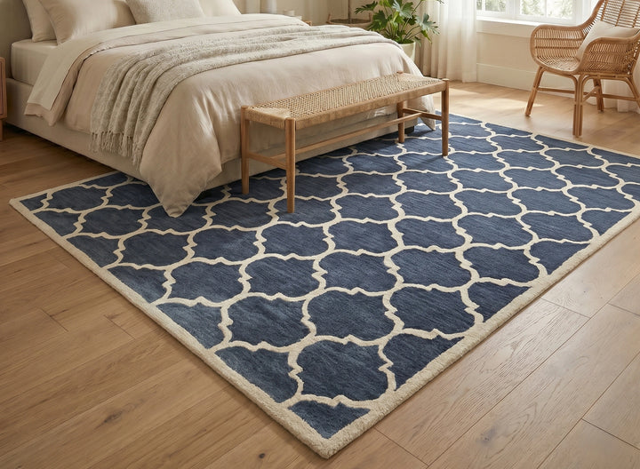 Moroccan Trellis Blue Carpet