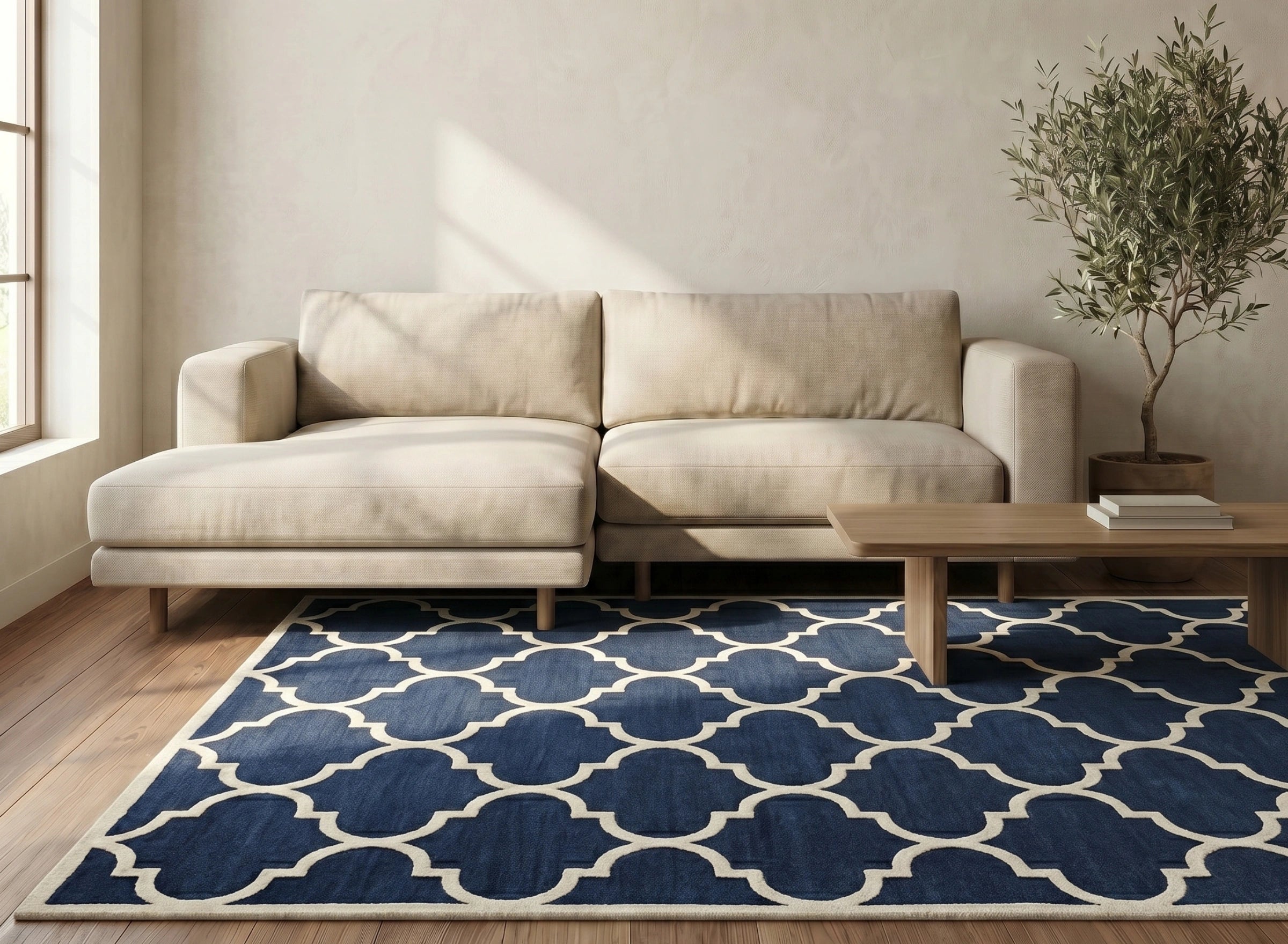 Moroccan Trellis Blue Carpet