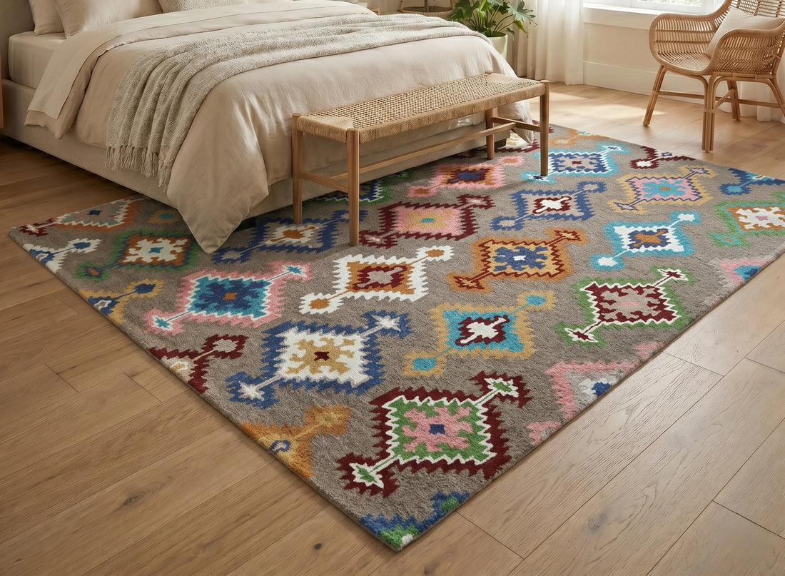 Modern Tribal Geometric Pattern Carpet
