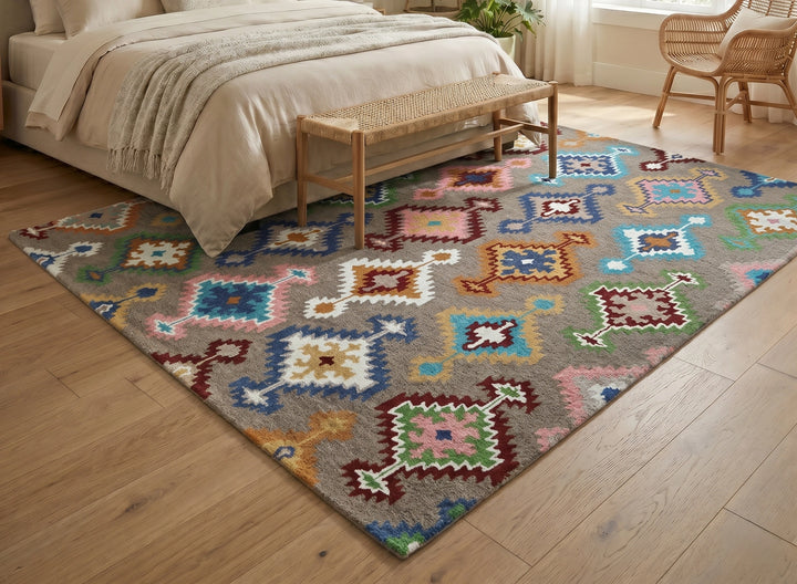 Modern Tribal Geometric Pattern Carpet