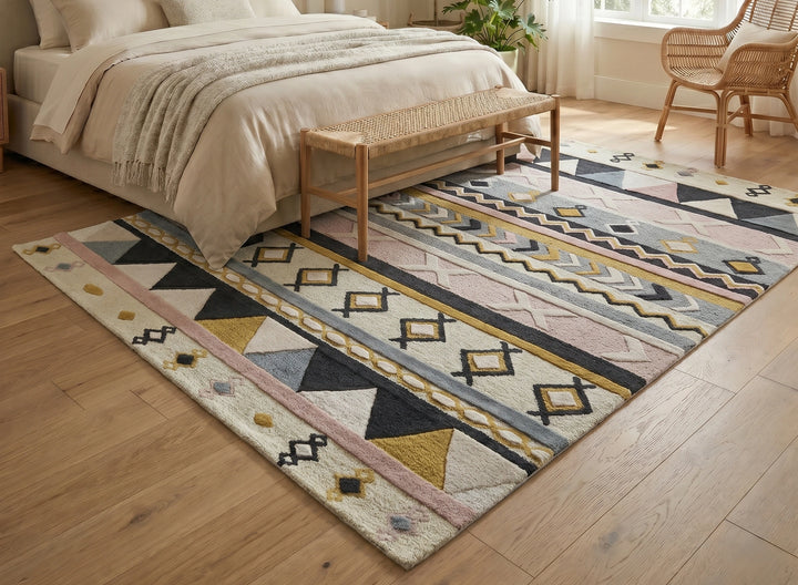 Modern Tribal Stripe Pattern Carpet