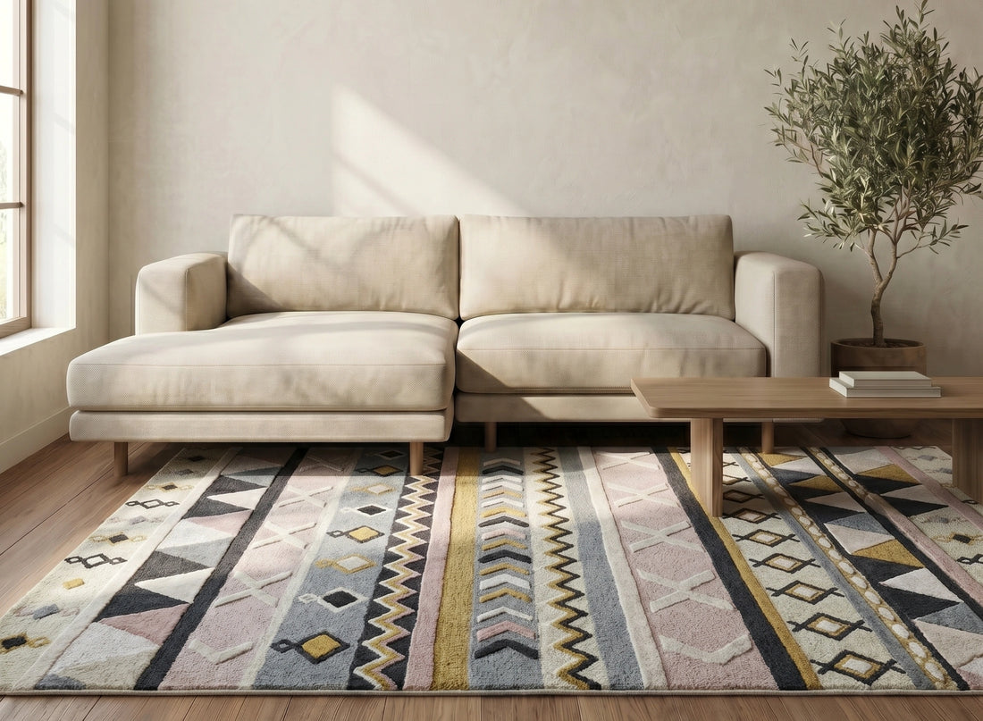 Modern Tribal Stripe Pattern Carpet
