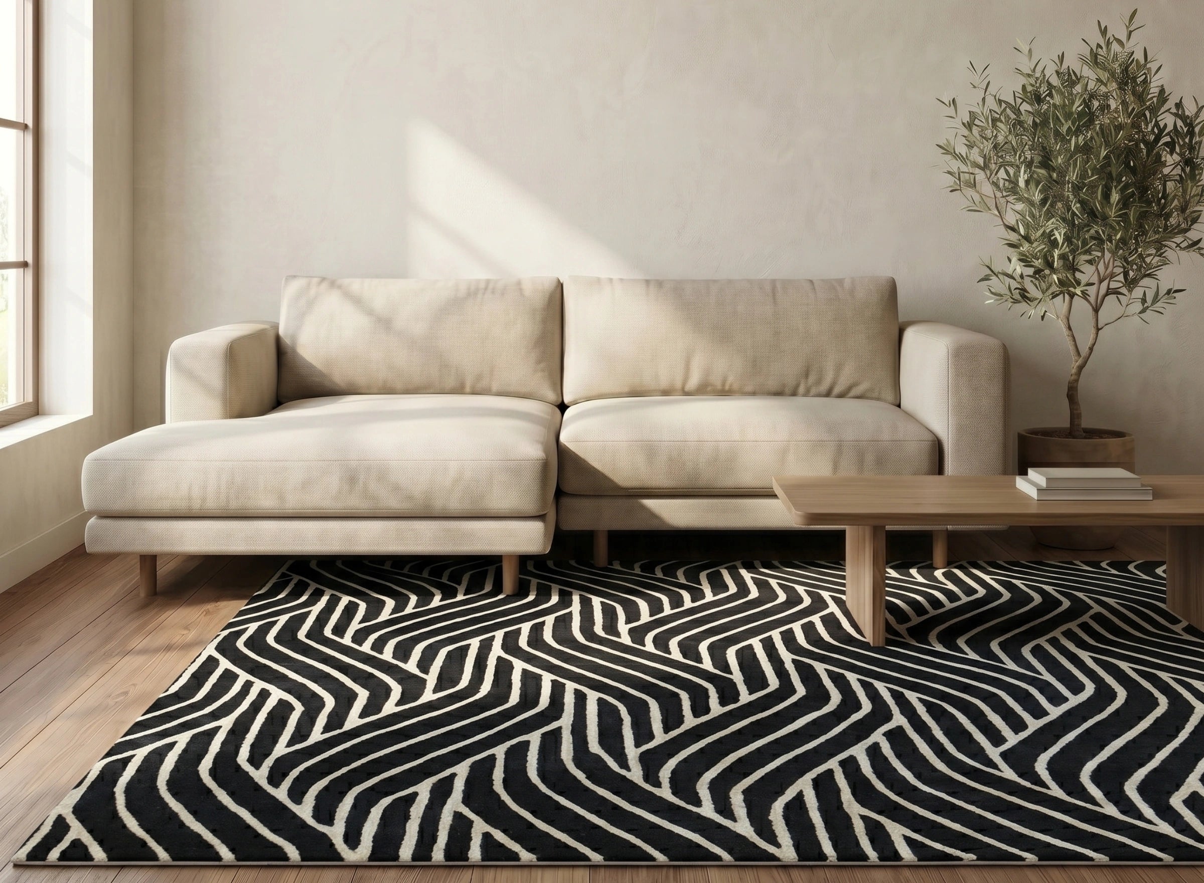 Modern Wave Line Pattern Carpet