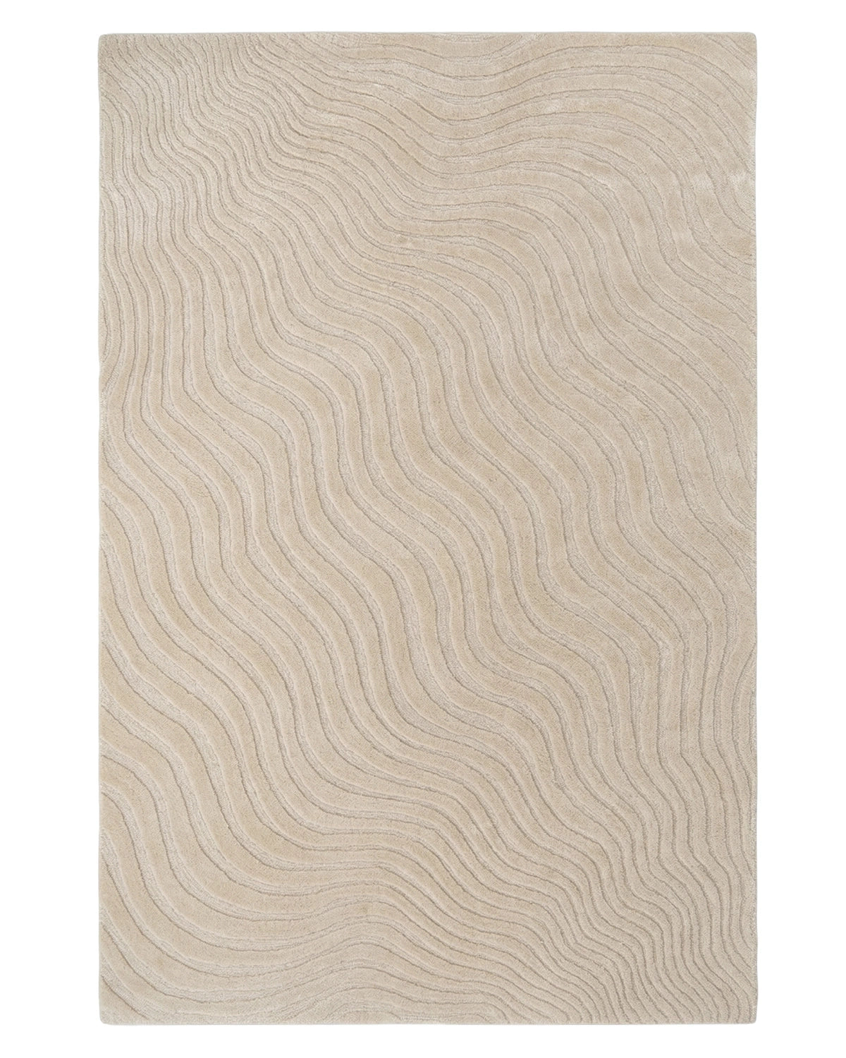 Modern Wave Texture Carpet – Cream