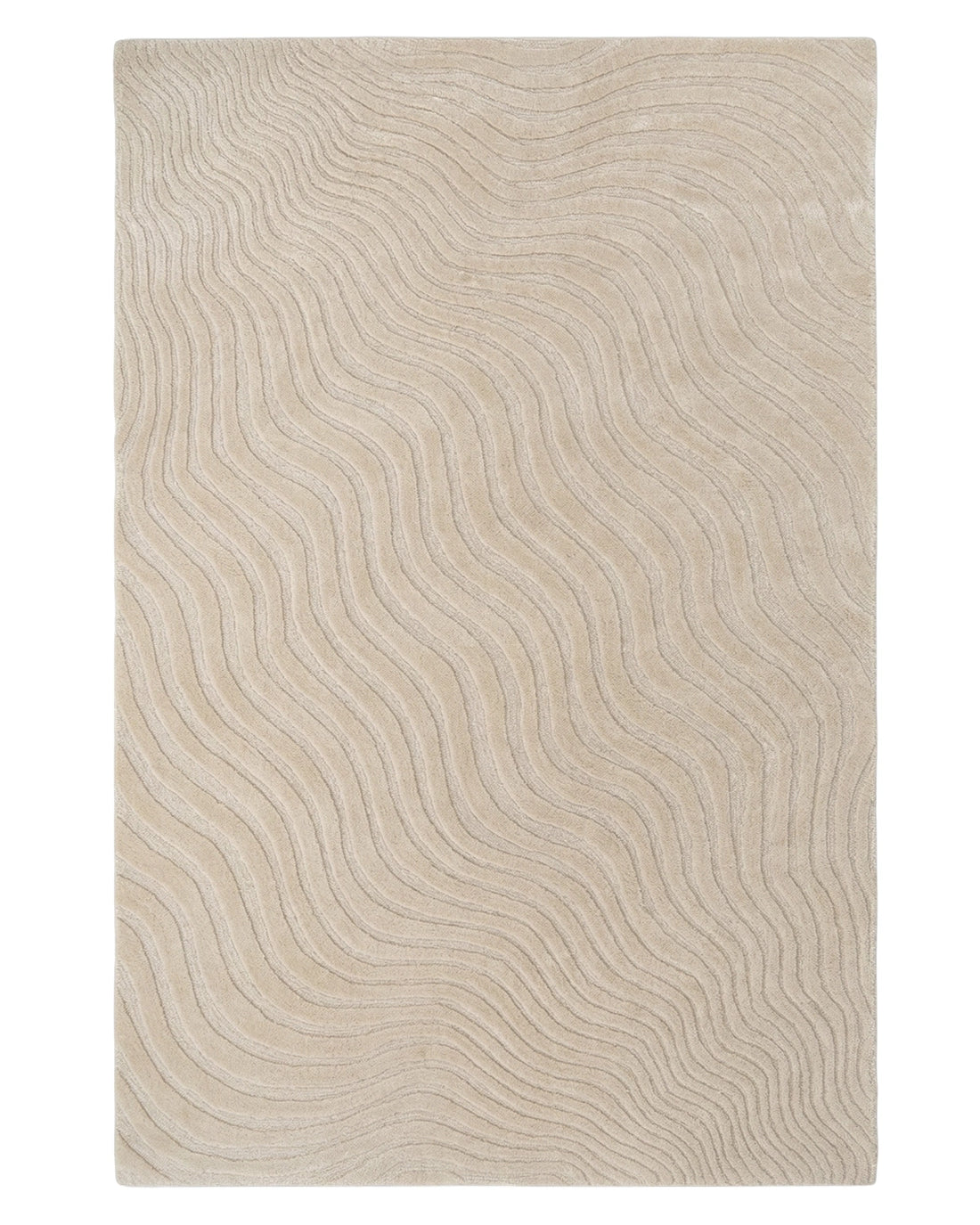 Modern Wave Texture Carpet – Cream