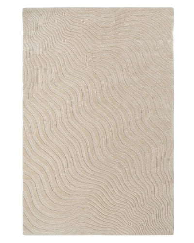 Modern Wave Texture Carpet – Cream
