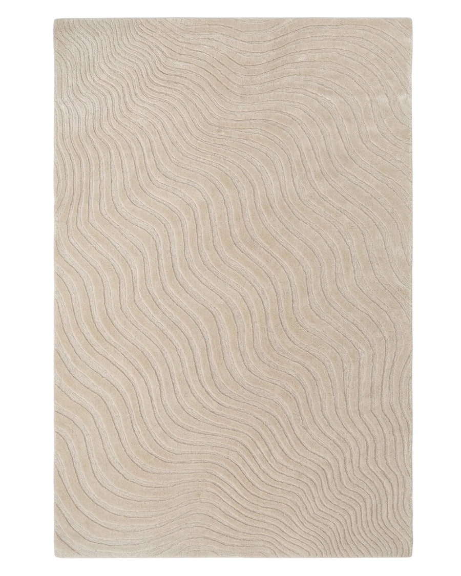 Modern Wave Texture Carpet – Cream