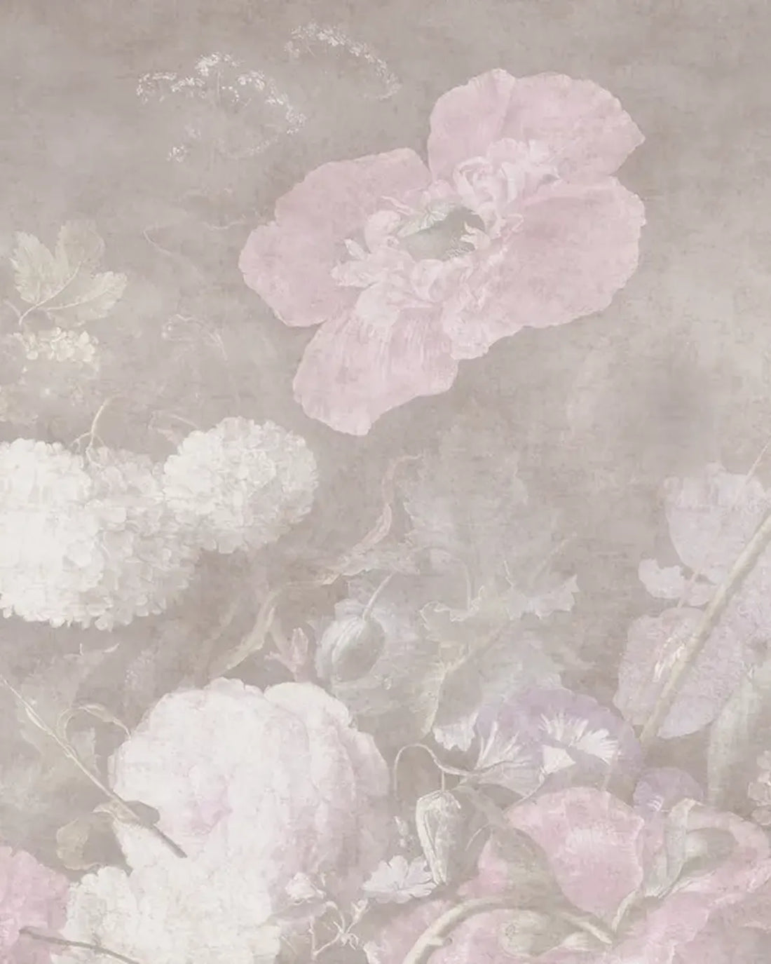 Moody Baroque Florals Wallpaper – Dusky Blush